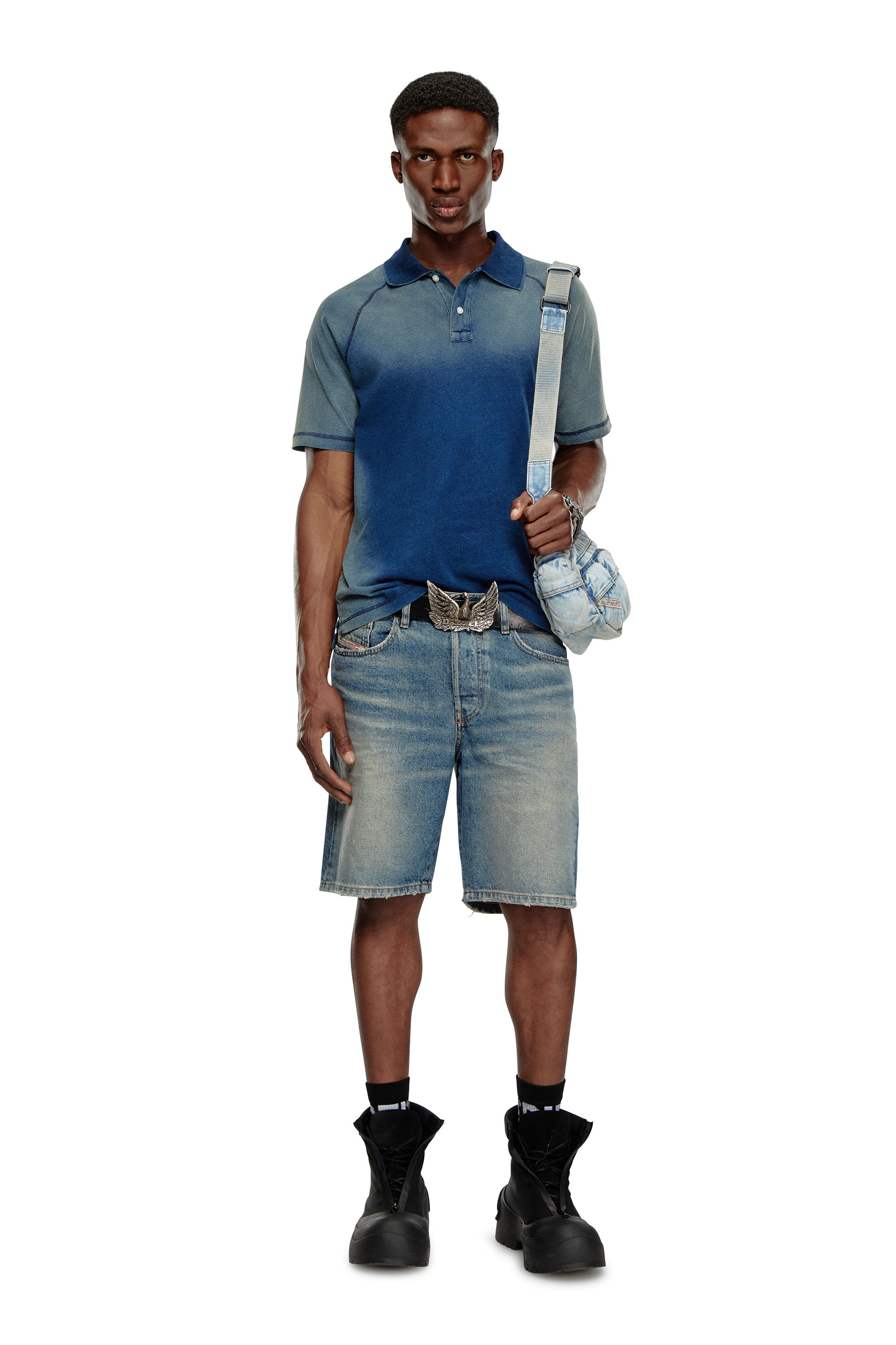 Diesel - REGULAR-SHORT, Man's Denim shorts in Medium blue - 1